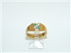 Emerald and Diamond Yellow Gold Ring
