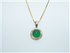 14k Yellow Gold Green Onyx Pendant Necklace