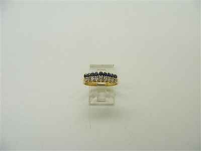 14k Yellow Gold Sapphire & Diamond Ring