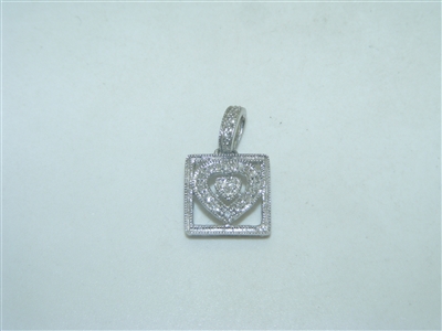 14k White gold Diamond Heart Pendant