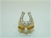 14K Yellow Gold Lucky Horse Shoe Ring