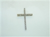 14k White Gold Diamond Cross Pendant