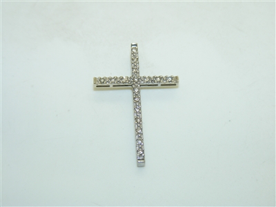 14k White Gold Diamond Cross Pendant