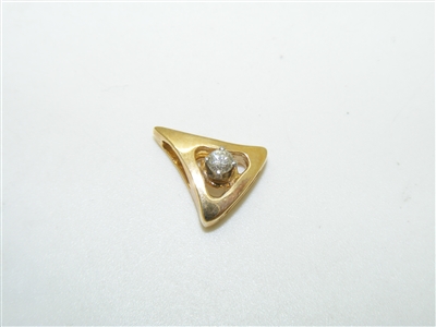 14k Yellow Gold Triangle Diamond Pendant