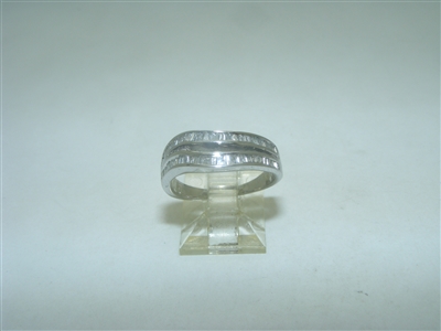 Diamond Tapered Baguette White Gold Ring