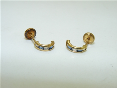 18k Yellow Gold Baby Earrings