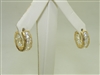 Cubic Zircon 14k Yellow Gold Hoop Earrings