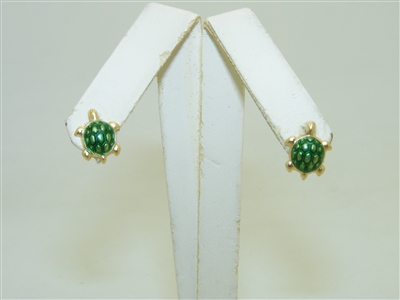 14k yellow Gold Turtle Earrings