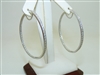 14k White Gold Diamond Hoops