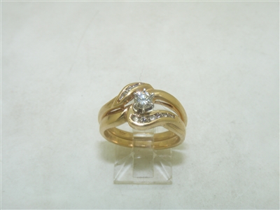 14k Yellow Gold Duo Diamond Engagement Rings