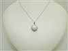 10k White Gold Diamond & Pearl Pendant with Chain