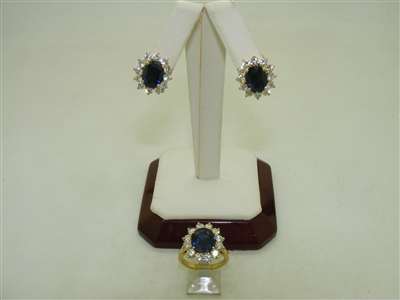 Lady's Sapphire & Diamond Ring And Earring set