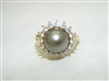14k Yellow Gold Black South Sea Cultured Pearl