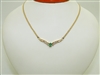 14k Yellow Gold Emerald & Diamond Necklace