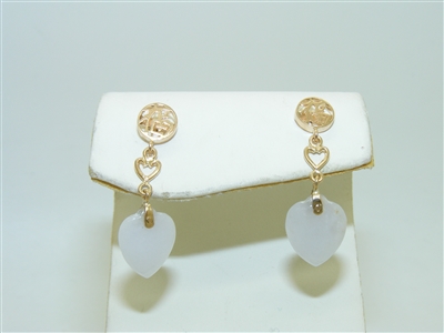 14k Yellow gold jade Earrings