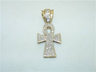 14k Yellow Gold Cross Ankh Pendant