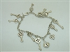 Sterling Silver Key Charm Bracelete