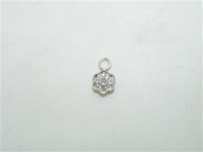 14k White Gold Diamond Flower Pendant