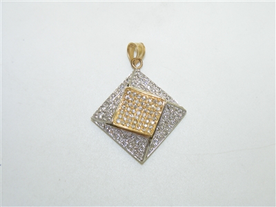 14k Multi-Toned Gold Diamond Pendant