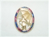 Vintage Ruby & Sapphire Yellow Gold Pin