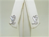 14k White Gold Diamond Heart Push Back Earrings