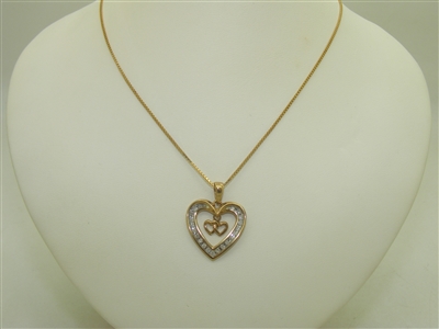 Yellow Gold Heart Pendant with Chain