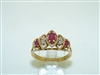 14k Yellow Gold Diamond and Ruby Ring