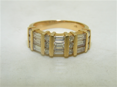 Unique 14k Yellow Gold Diamond Ring