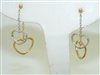 14k Yellow and White Gold Heart earrings
