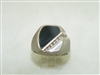 14k White Gold Diamond Onyx Ring