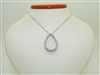 14k White Gold Necklace Pear shape Pendant