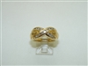 14k Yellow Gold Diamond X Ring