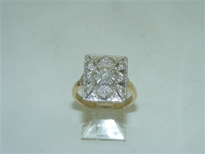 Vintage 14k Yellow And White Gold Diamond Ring