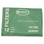 Filter Queen Replacement Filter Cones 12 Pack With 2 Secondary Filters