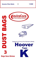 Hoover Bag Paper Type K Spirit 3 Pack Replacement