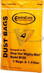 Shop Vac Replacement  Mighty Mini Dust Bags 3 Pack