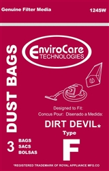Dirt Devil Type "F" Paper Bag 3 Pack  124SW