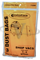 Shop Vac Type E Bag Paper 5 Gallon 3 Pack Envirocare