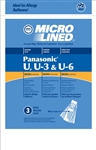 Panasonic Paper Bag Type U Micro Lined 3 pack DVC Replacement