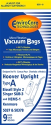 Hoover Bag Paper "A" Micro Filter Envirocare (9 Pack) - Case 25