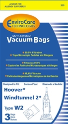 Hoover Bag Paper W2 Micro Filter 3 Pack