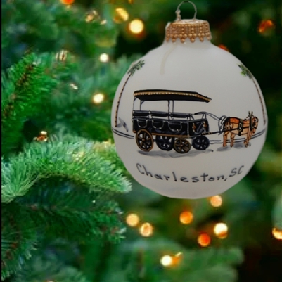 Carriage Ride Glass Ball Ornament