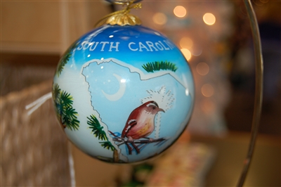 South Carolina Glass Ornament