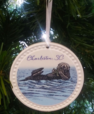 Ceramic Sea Otter Ornament