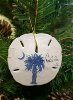 Palmetto and Moon On Sand Dollar Ornament