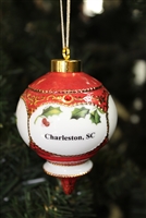 Red Victorian and Holly Charleston Ornament