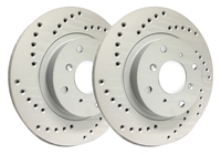 REAR PAIR - Cross Drilled Rotors With Gray ZRC Coating - C55-133