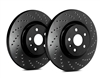 FRONT PAIR - Cross Drilled Rotors With Black ZRC Coating - C01-222E-BP