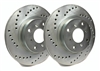 REAR PAIR - Cross Drilled Rotors With Silver ZRC Coating - C55-2145-P