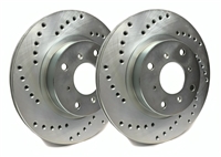 FRONT PAIR - Cross Drilled Rotors With Silver ZRC Coating - C19-2524-P